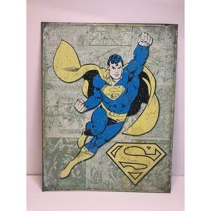 Superman Vintage Metal Wall Art TM & DC Comics Made In USA